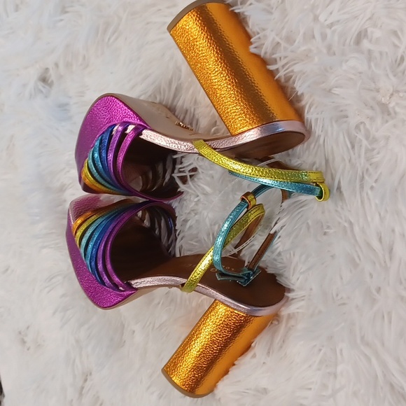NEW Kurt Geiger London Perria Rainbow Platform Sandals Multi Sizes - Picture 6 of 13